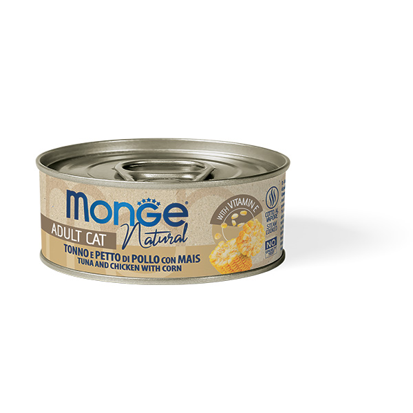 Monge natural tonno e petto di pollo con mais