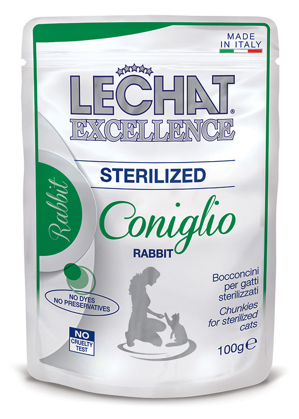 lechat excellence gatto umido bocconcini bocconcini con coniglio sterilized