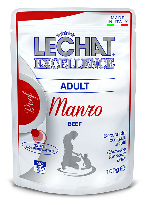 lechat excellence gatto umido bocconcini bocconcini con manzo adult