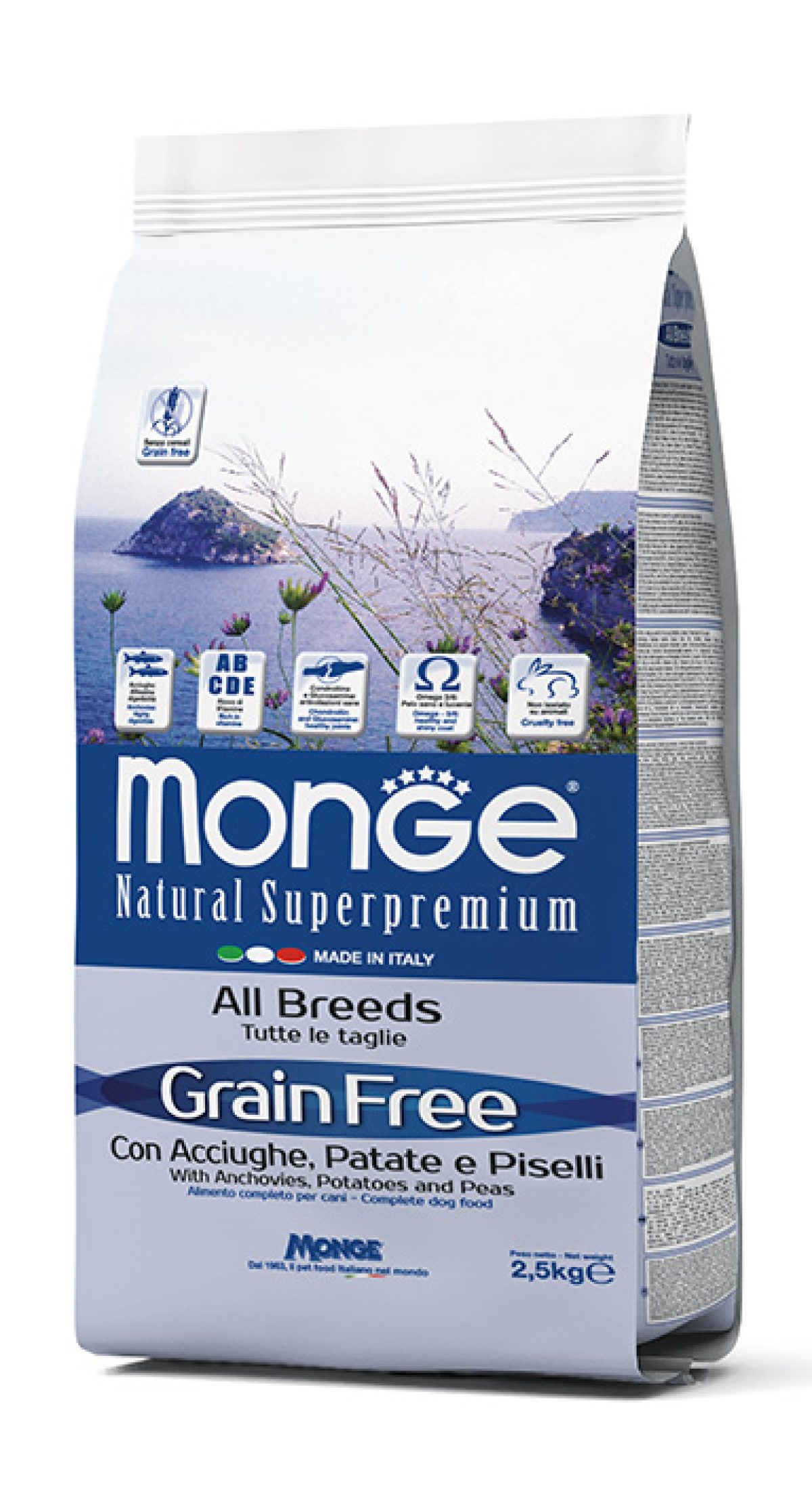 Grain Free with Anchovies, Potatoes and Peas - All Breeds - Monge.it