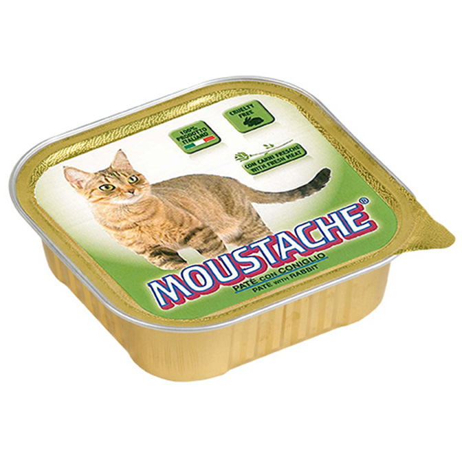 moustache gatto umido pate con coniglio
