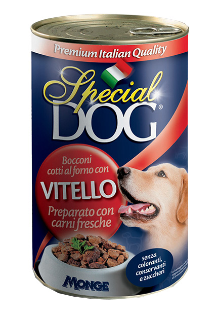 special dog cane umido bocconi con vitello
