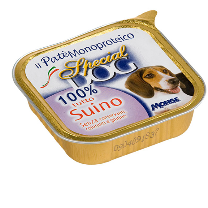 special dog cane umido monoproteico pate con suino