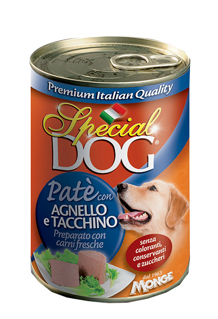special dog cane umido pate con agnello e tacchino