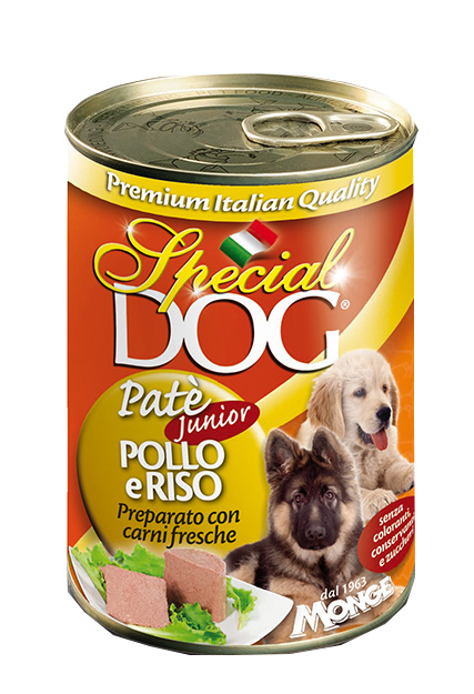 special dog cane umido pate con pollo e riso puppy e junior