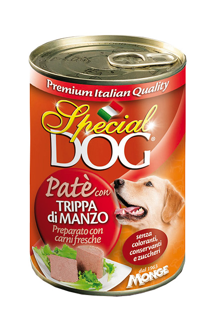 special dog cane umido pate con trippa di manzo