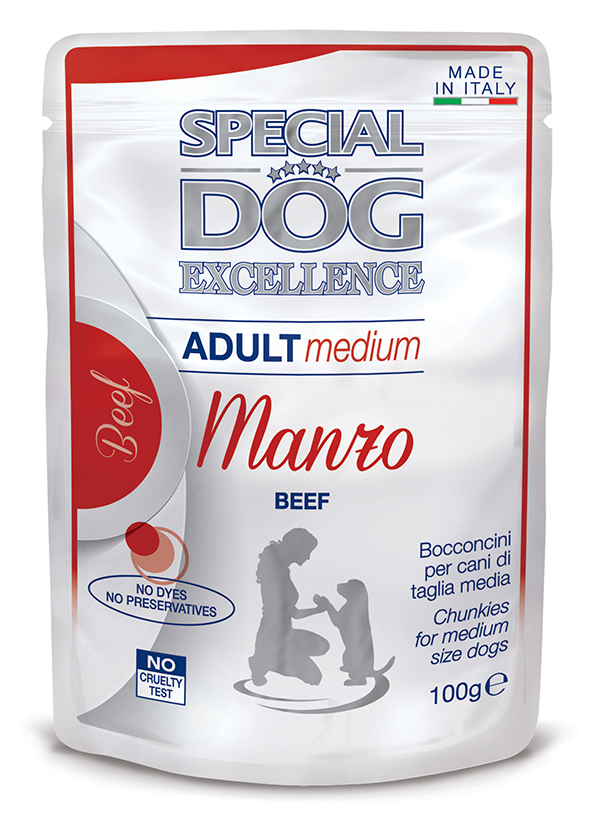 special dog excellence cane umido buste bocconcini con manzo medium adult