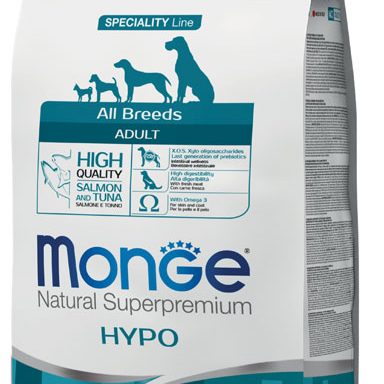 Monge Natural Adult Dog, Umido Al Tonno E Fegatini Di Pollo, 12 Scatolette Da 95g