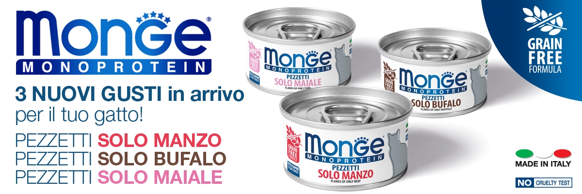 MONGE MONOPROTEIN: 3 NUOVI GUSTI IN ARRIVO per il tuo gatto!