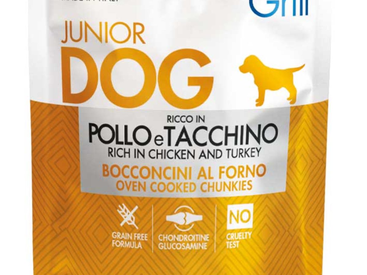 Monge Grill Cuccioli | Bocconcini Pollo E Tacchino | Alimento Umido Senza Cereali | Confezione Da 10+2 Omaggio - Foto 2