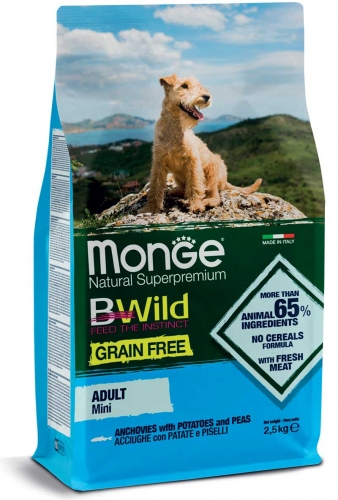 monge_cane_secco_bwild_mini_adult_acciughe_con_patate_e_piselli