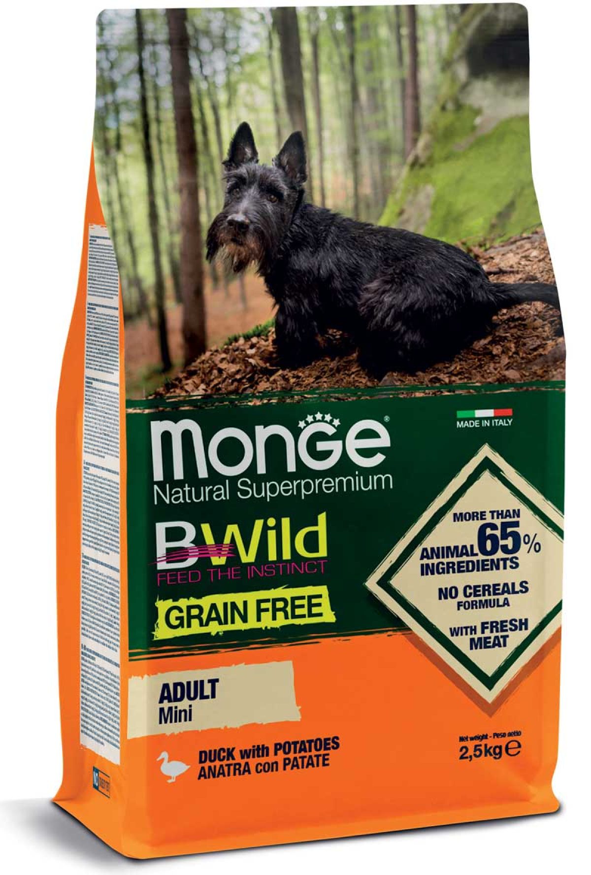 Monge Natural SuperPremium Grain Free Formula Mini Adult Dog Duck