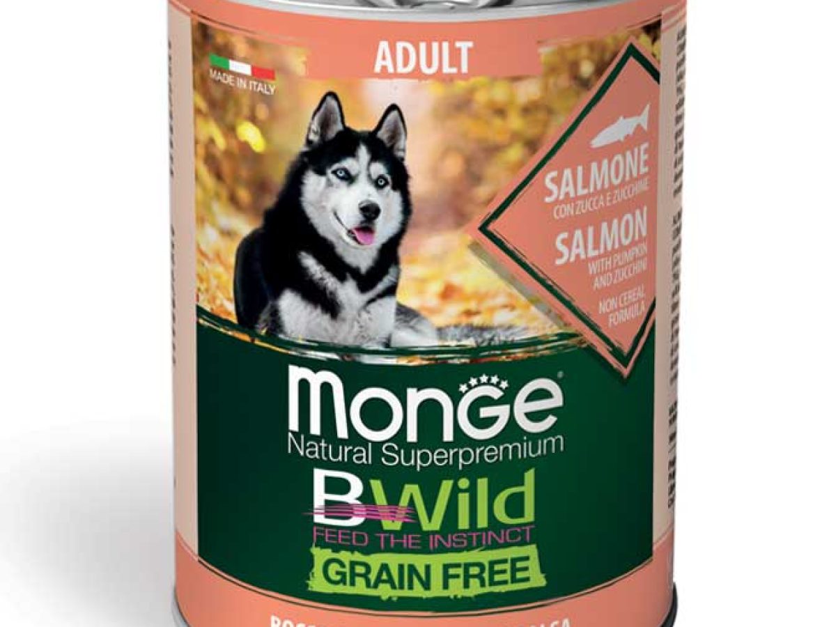 Monge B-Wild Grain Free 2kg、400g×4 Monge BWild Grain-Free Adult Dog – Salmon with Pumpkin