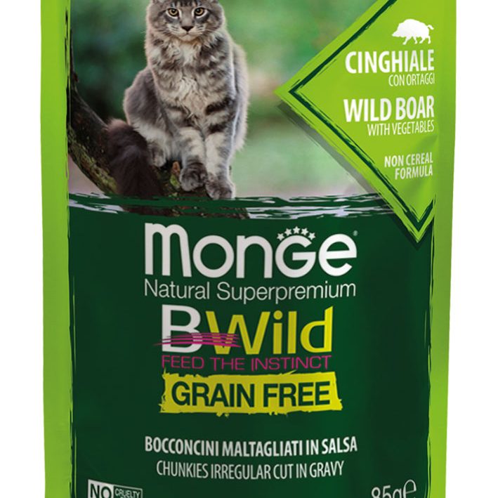 Monge B-Wild Grain Free 2kg、400g×4 Monge BWild Grain Free Formula Adult Cat Codfish with
